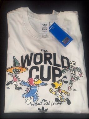 Adidas FIFA World Cup “Football With Friends” Graphic T-Shirt White, Size L